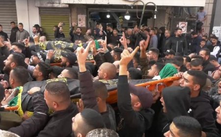 جنين: جماهير كبيرة تشيّع جثامين الشهداء الثلائة في بلدة جبع