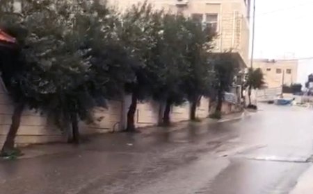 تساقط الأمطار في حلحول - الخليل 20 آذار 2023
