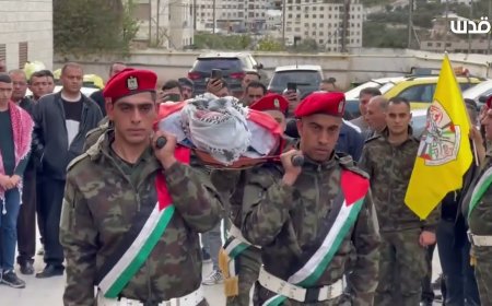 مراسم تشييع الشهيد كرم علي سلمان من قرية قوصين في نابلس