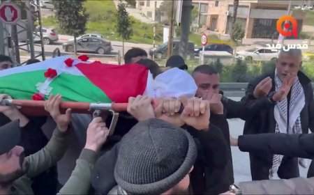 تشييع جثمان الشهيد عمير لولح ارتقى متأثراً بجراحه التي أصيب بها سابقاُ في نابلس